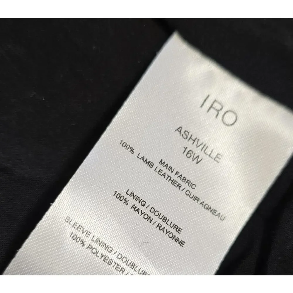 IRO Ashville Black Lambskin Leather Moto Biker Jacket RARE Size US 10 EU 42 - Picture 13 of 15